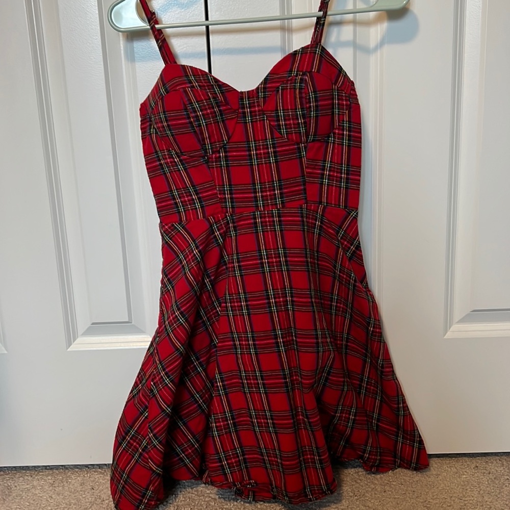 Red Plaid Mini Dress